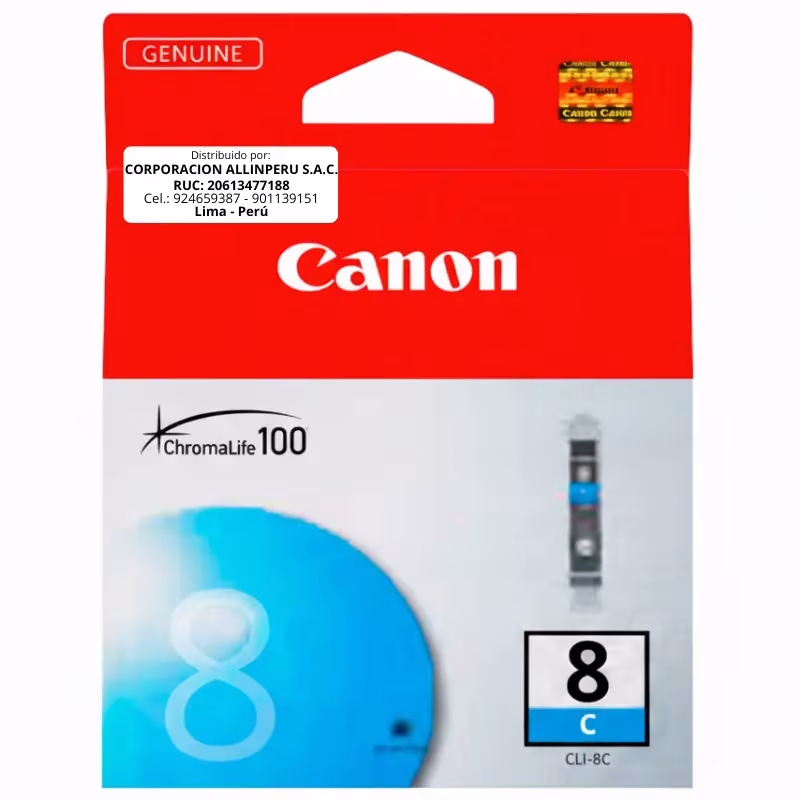 Tinta Canon CLI-8C Cian Original 300 páginas