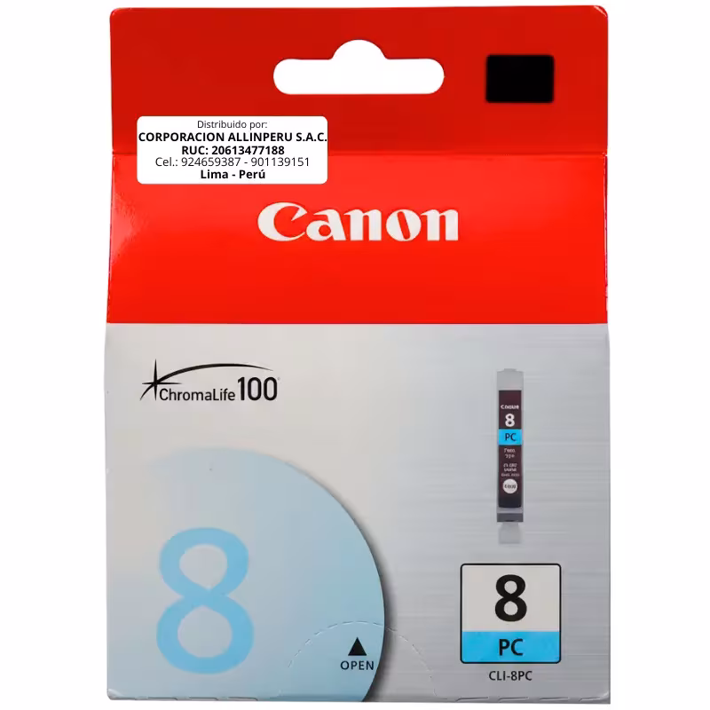 Tinta Canon CLI-8PC Photo Cian Original 300 páginas