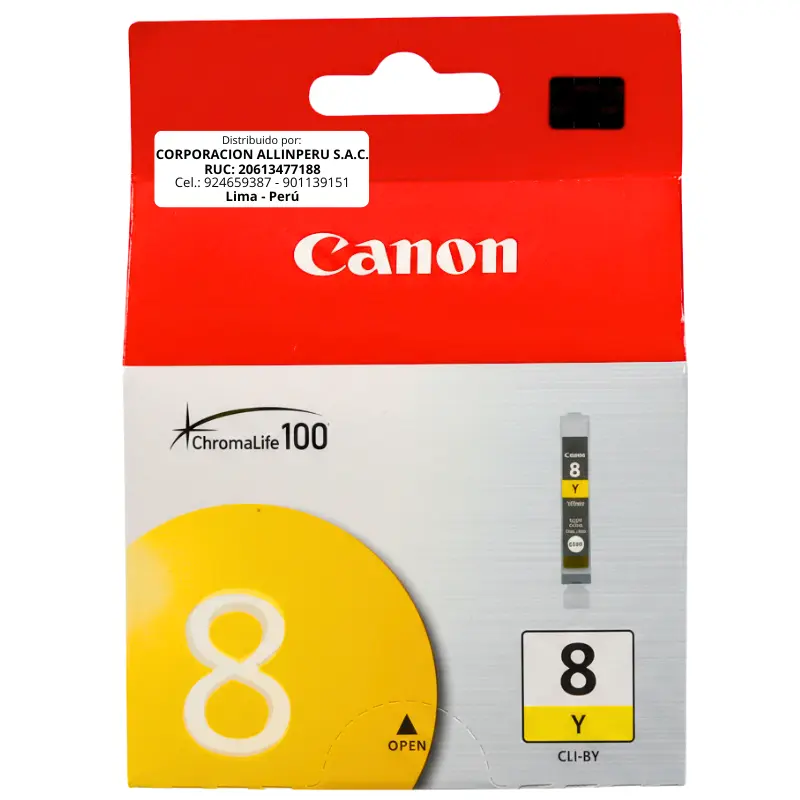 Tinta Canon CLI-8Y Amarillo Original 300 páginas