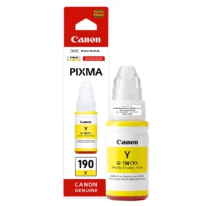 Tinta Canon GI-190Y amarillo 70ml original botella frontal