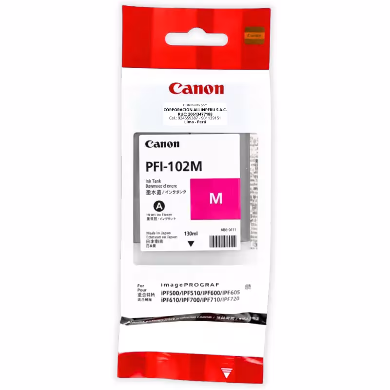 Tinta Canon PFI-102M Magenta 130ML Original