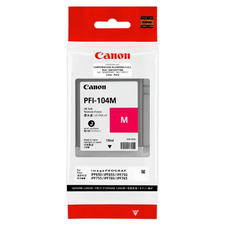 Tinta Canon PFI-104M Magenta 130ml original de fábrica