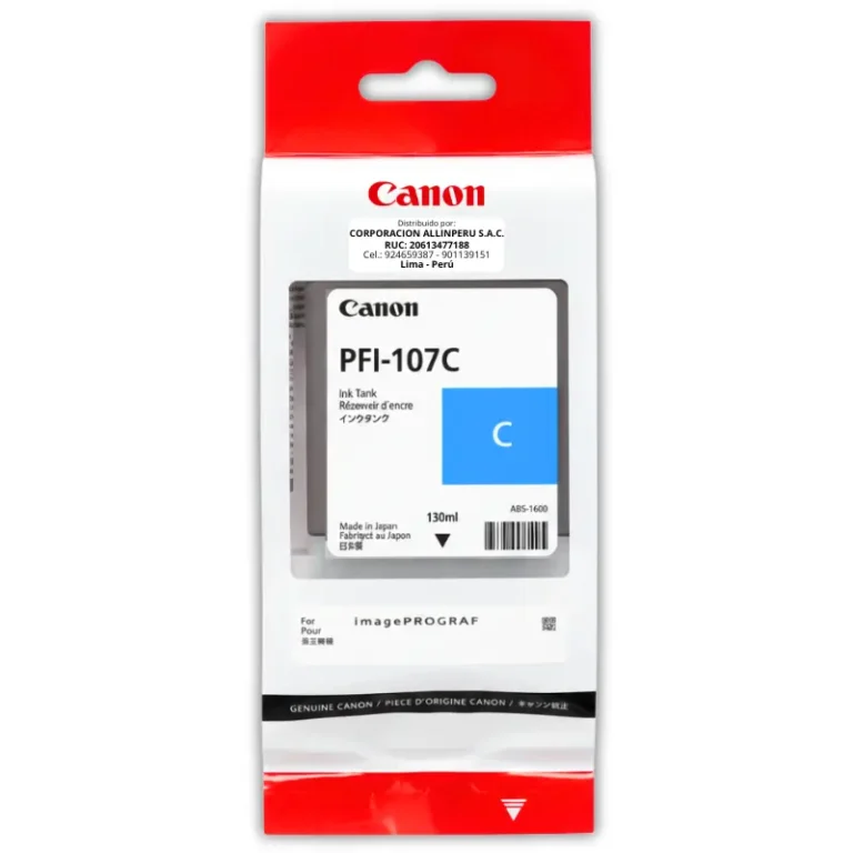 Tinta Canon PFI-107C Cyan 130ML Original