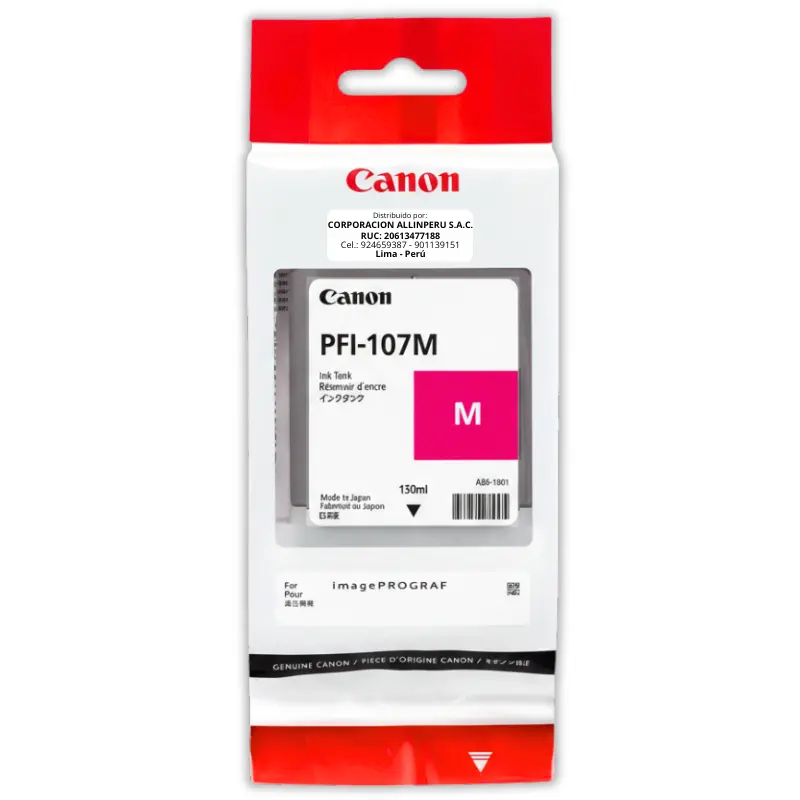 Tinta Canon PFI-107M Magenta 130ML Original
