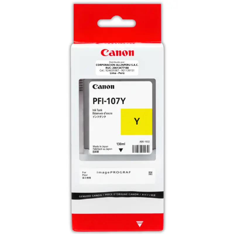 Tinta Canon PFI-107Y Yellow 130ML Original