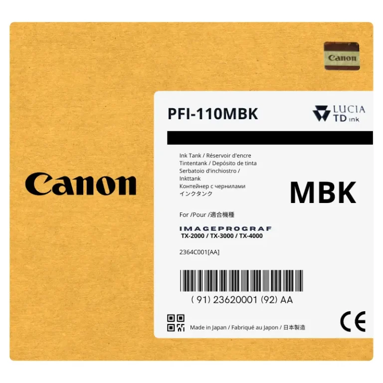 Tinta Canon PFI-110MBK Negro Matte para TX-2100, TX-3100