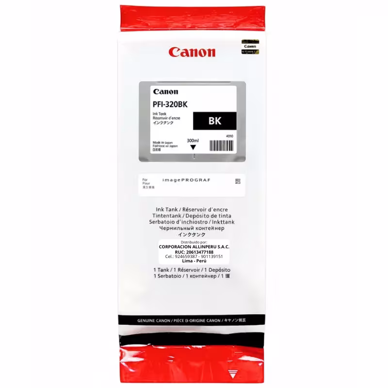 Tinta Canon PFI-320BK Negro 300ML Original