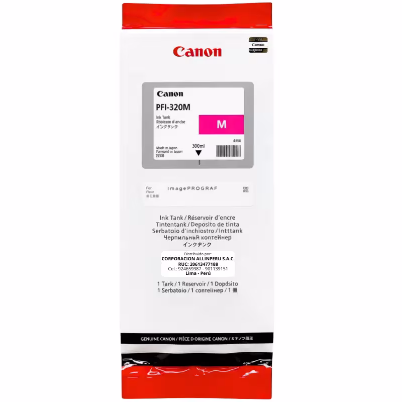 Tinta Canon PFI-320M Magenta 300ML Original