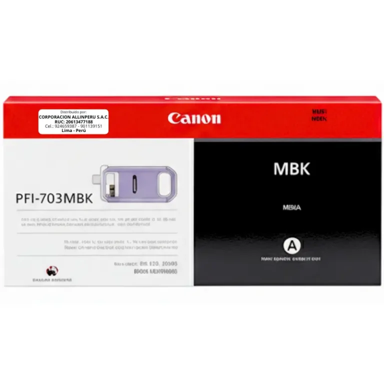Tinta Canon PFI-703 Negro Mate Original 700ML