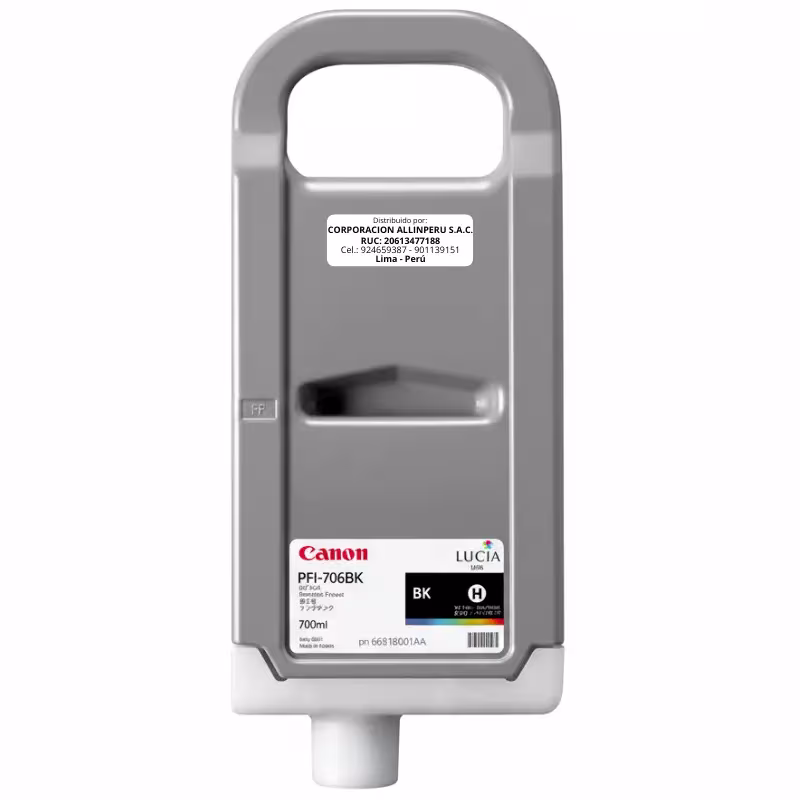 Tinta Canon PFI-706 Negro para iPF8300, iPF8300S, iPF8400, iPF8400S