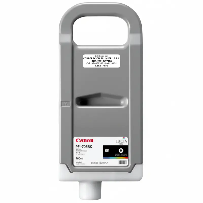 Tinta Canon PFI-706 Negro para iPF8300, iPF8300S, iPF8400, iPF8400S