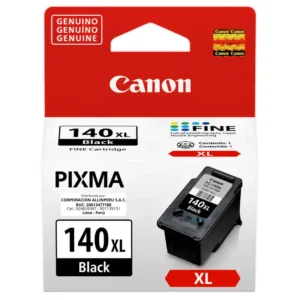 Tinta Canon PG-140XL negro 11ml cartucho original sobre fondo blanco