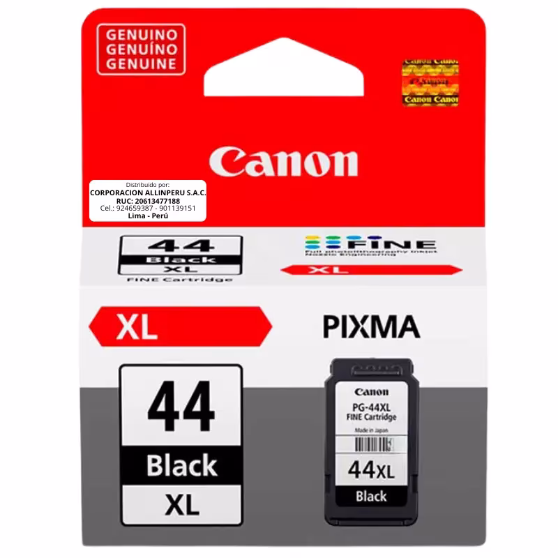 Tinta Canon PG-44XL Negro para PIXMA E471, E481 15ML