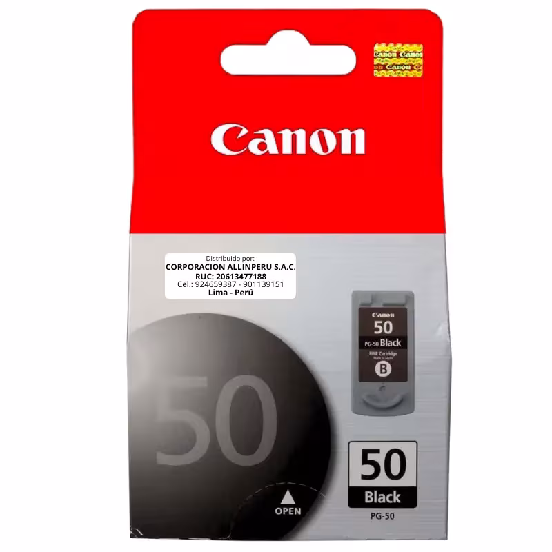 Tinta Canon PG-50 Negro Original 22 ML - 500 páginas