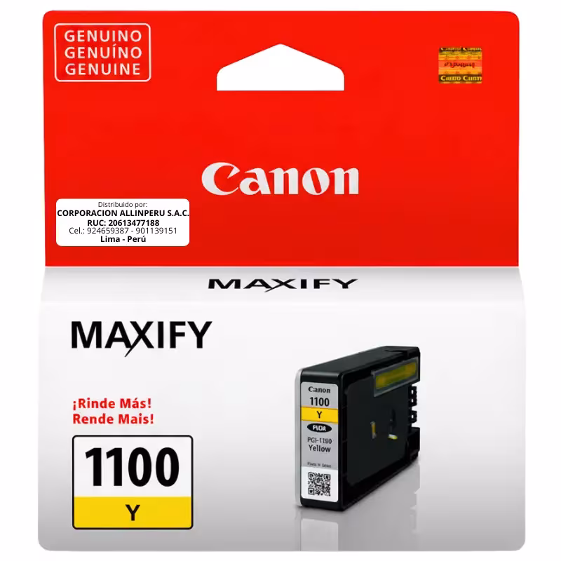 Tinta Canon PGI-1100 Amarillo para MB2010, MB2110