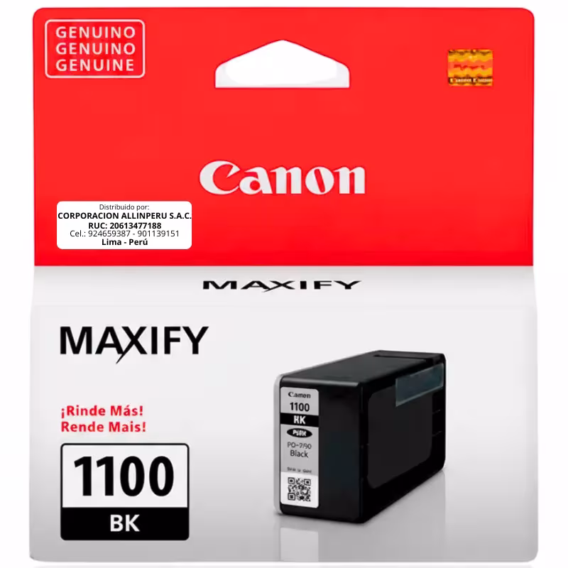 Tinta Canon PGI-1100 Negro Original 12.4 ML