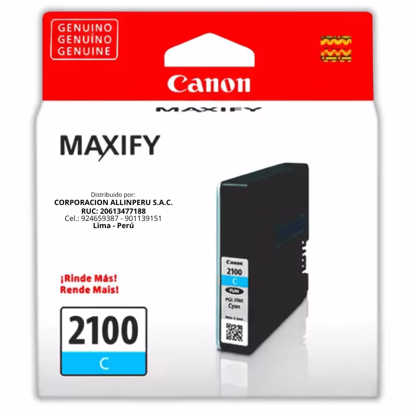 Tinta Canon PGI-2100 Cian Original PGI-2100C