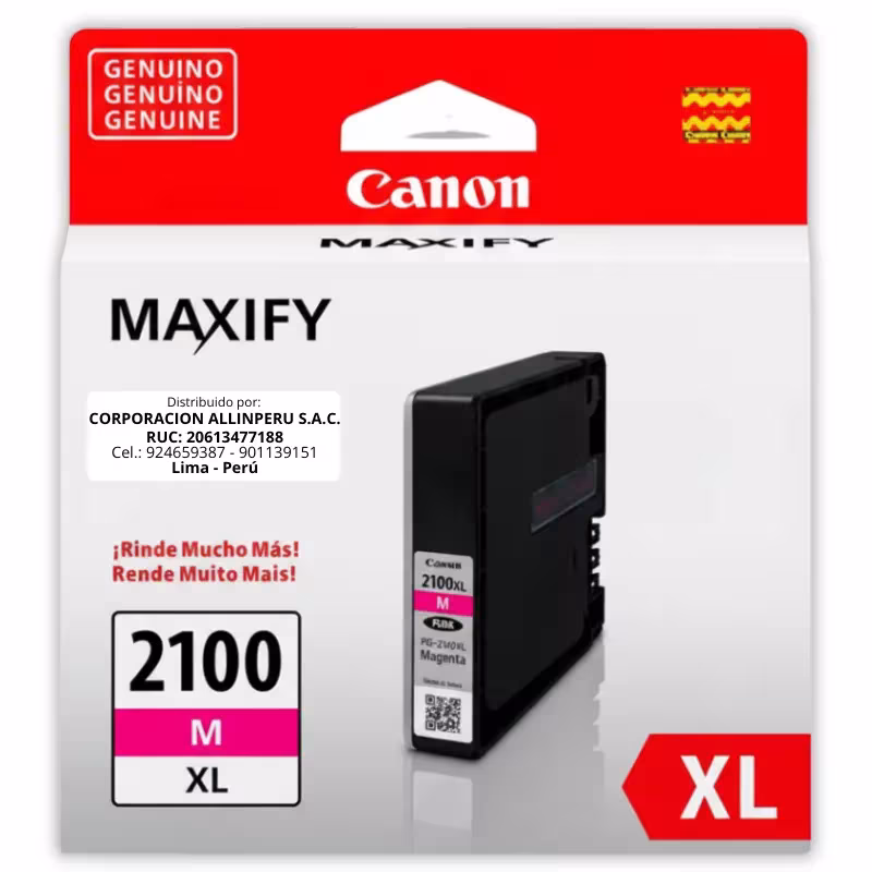 Tinta Canon PGI-2100XL Magenta original alta capacidad 70.9 ML