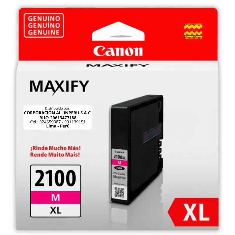 Tinta Canon PGI-2100XL Magenta original alta capacidad 70.9 ML Tinta Canon PGI-2100XL Magenta original alta capacidad 70.9 ML