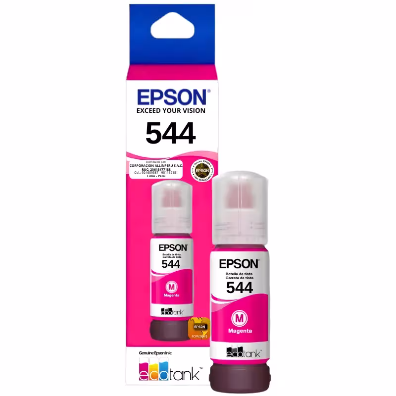 Foto de tinta Epson 544 magenta T544320-AL original sellada vista frontal