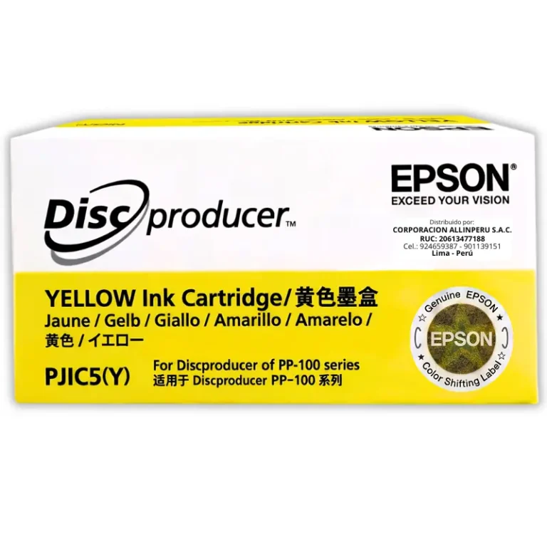 Tinta Epson C13S020451 PJIC5 amarillo original sellada para Discproducer PP-100