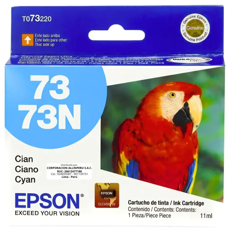 Cartucho de tinta Epson T073220 cyan original sellado de fábrica