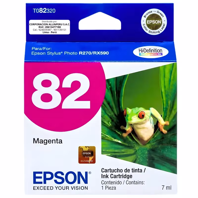 Tinta Epson T082320 magenta original sellada vista frontal