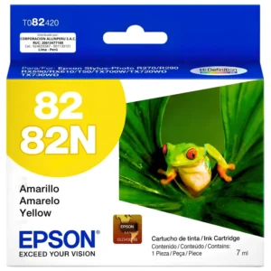 Tinta Epson T082420 amarillo original sellada vista frontal