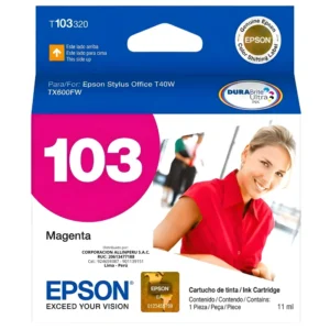 Tinta Epson T103320 magenta original sellada vista frontal