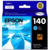 Tinta Epson T140220 cian original sellada de fábrica sobre fondo blanco
