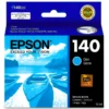 Tinta Epson T140220 cian original sellada de fábrica sobre fondo blanco