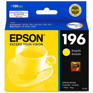 Tinta Epson T196420 amarillo original sellada de fábrica vista frontal