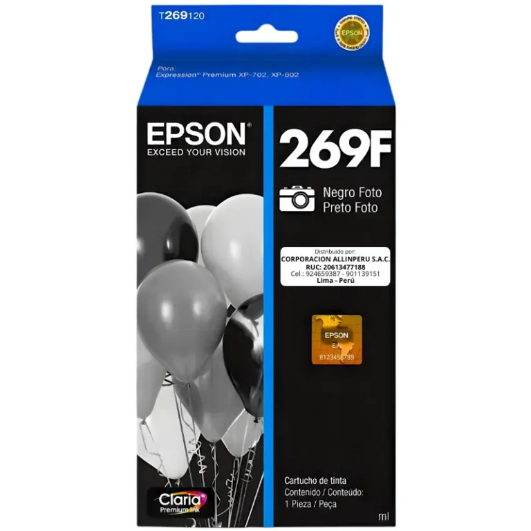 Cartucho de tinta Epson T269120-AL Negro Photo vista frontal sellado de fábrica
