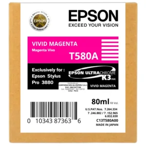 Cartucho de tinta Epson T580A00 Vivid Magenta 80ml UltraChrome K3 original sellado
