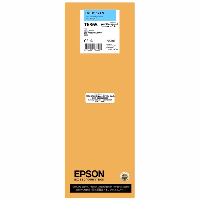 Cartucho de tinta Epson T636500 light cyan 700 ml original sellado de fábrica