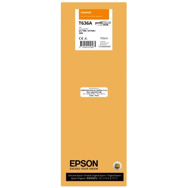 Tinta original Epson T636A00 Orange 700 ml para Stylus Pro 7900 y 9900