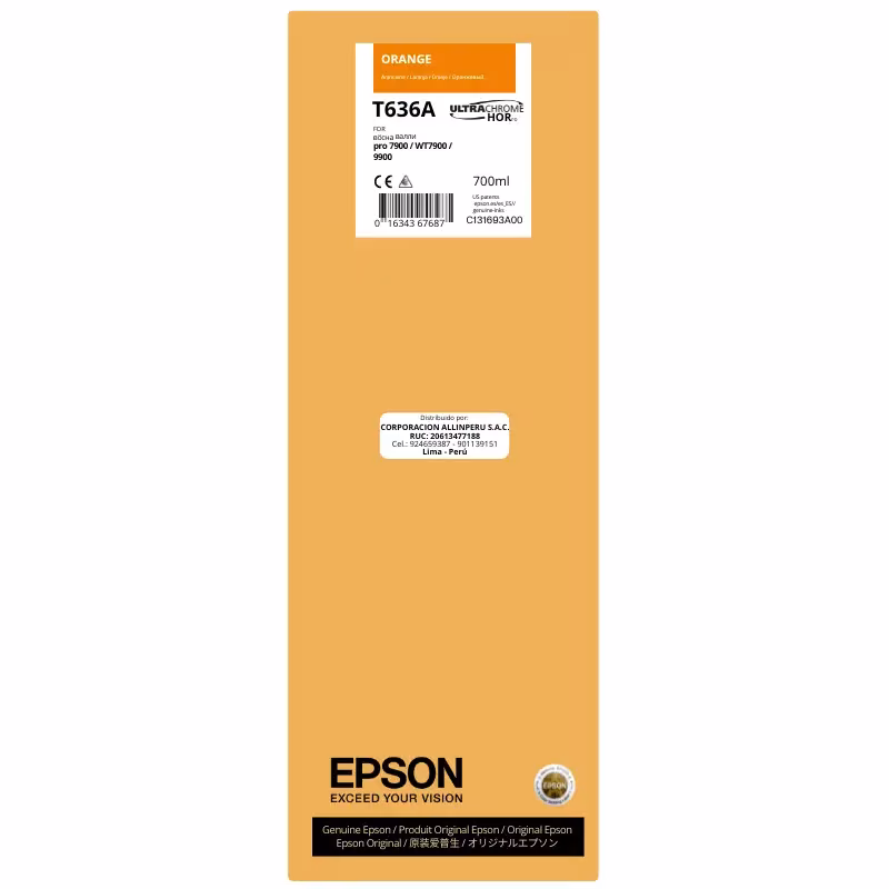 Tinta original Epson T636A00 Orange 700 ml para Stylus Pro 7900 y 9900