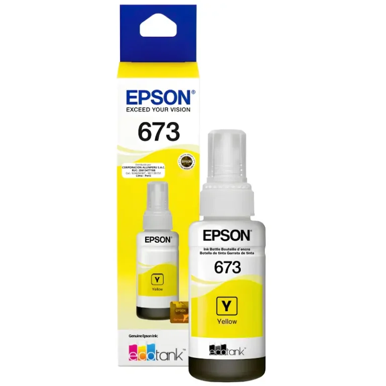 Tinta Epson T673420 Yellow original 70 ml frente blanco
