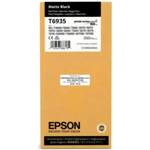 Botella de tinta Epson T693500 Matte Black 350 ml sellada de fábrica