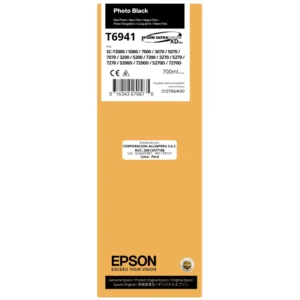 Tinta Epson T694100 Negro Photo 700 ml botella original sellada de fábrica