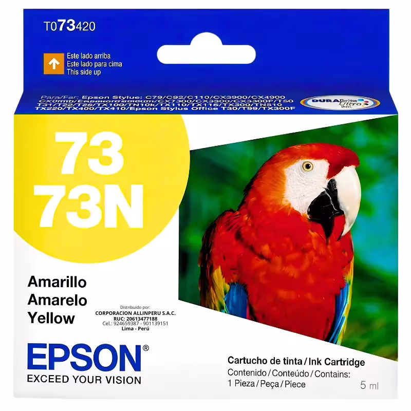 Cartucho de tinta Epson T073420 amarillo original sellado de fábrica