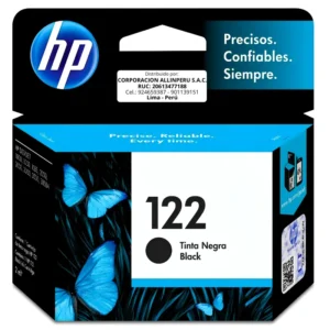 Tinta HP 122 Negro CH561HL original vista frontal del cartucho