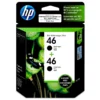 Foto de tinta HP 46 negro M0H61AL two pack empaque frontal