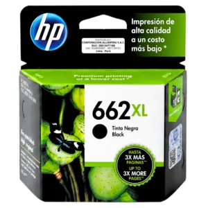 Tinta HP 662XL Negro CZ105AL cartucho original frontal