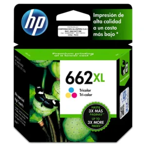Tinta HP 662XL Tricolor CZ106AL cartucho original frontal