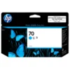 Tinta HP 70 C9390A cian claro original 130ml vista frontal