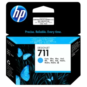 Foto de tinta HP 711 cian CZ130A de 29 ml para plotters HP DesignJet
