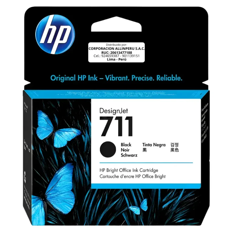 Foto de tinta HP 711 negro CZ129A de 38 ml para plotters HP DesignJet