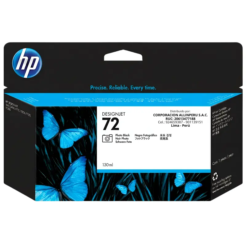 Tinta HP 72 negro foto C9370A 130ml caja original