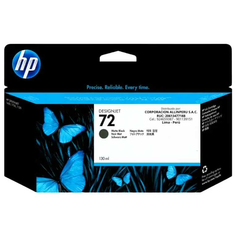 Tinta HP 72 negro mate C9403A 130ml caja original